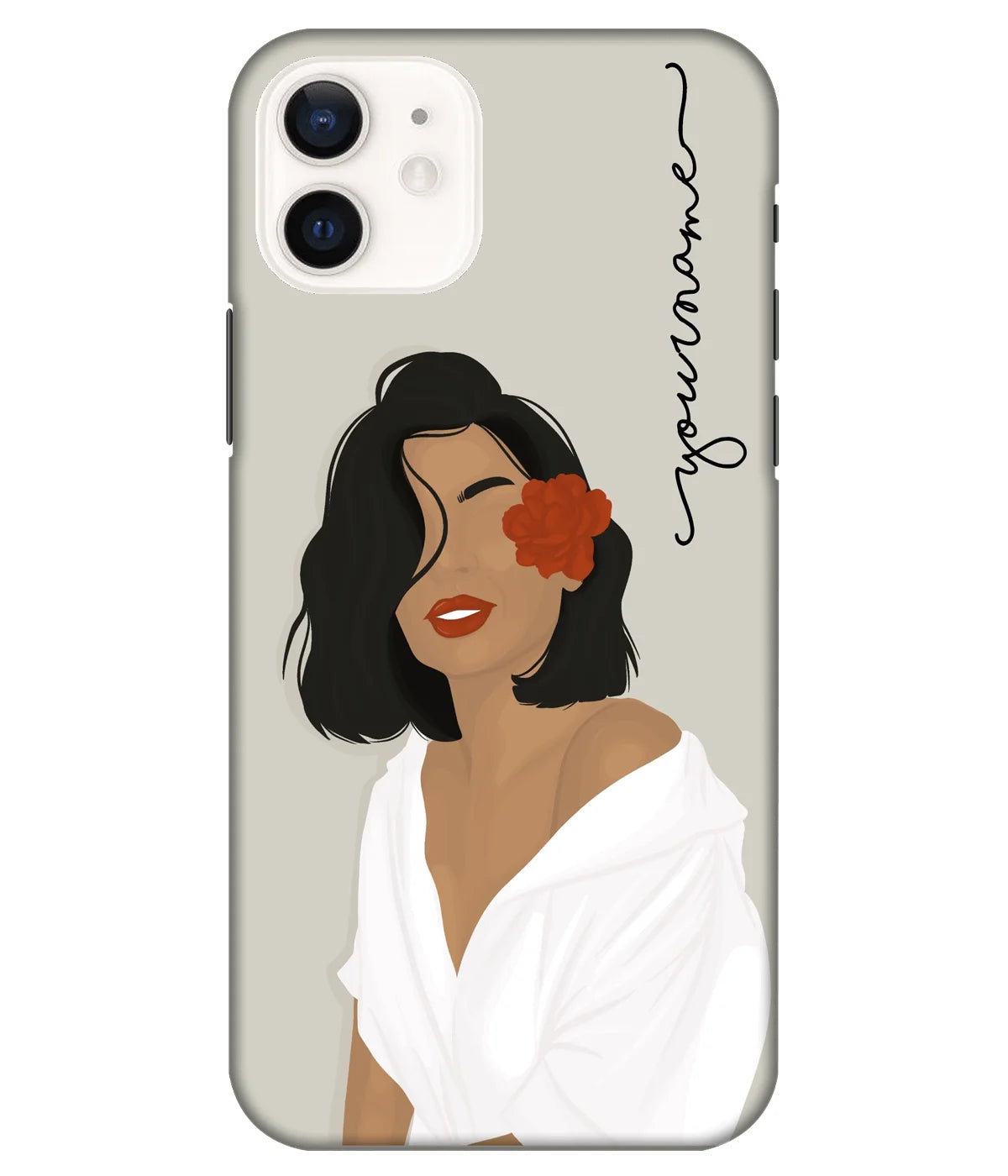 A product shot of a slim hard case with a customizable name.