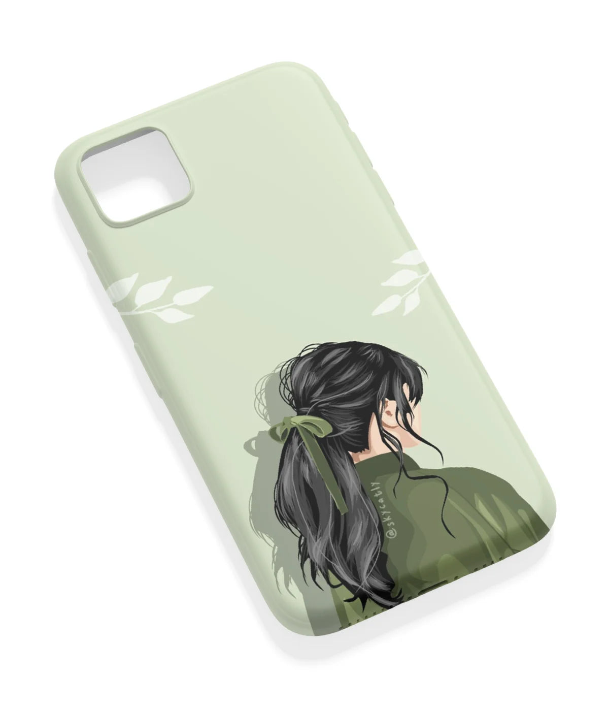 An angled view of a soft silicone case featuring a vibrant design.