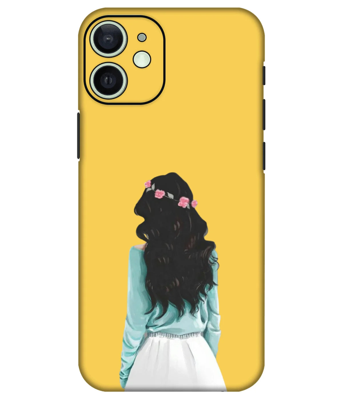 Image of a phone case featuring a mobile skin with a graphic design.