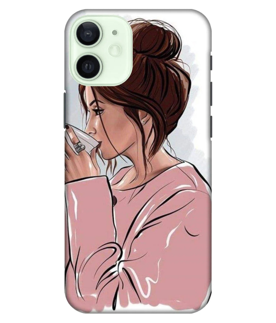 Girl Drinking Coffee Artwork Slim Hard Case