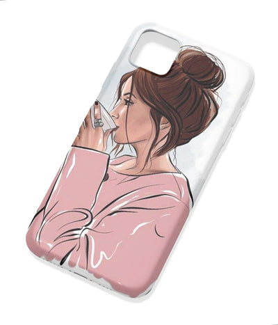 An angled view of a soft silicone case featuring a colorful design.