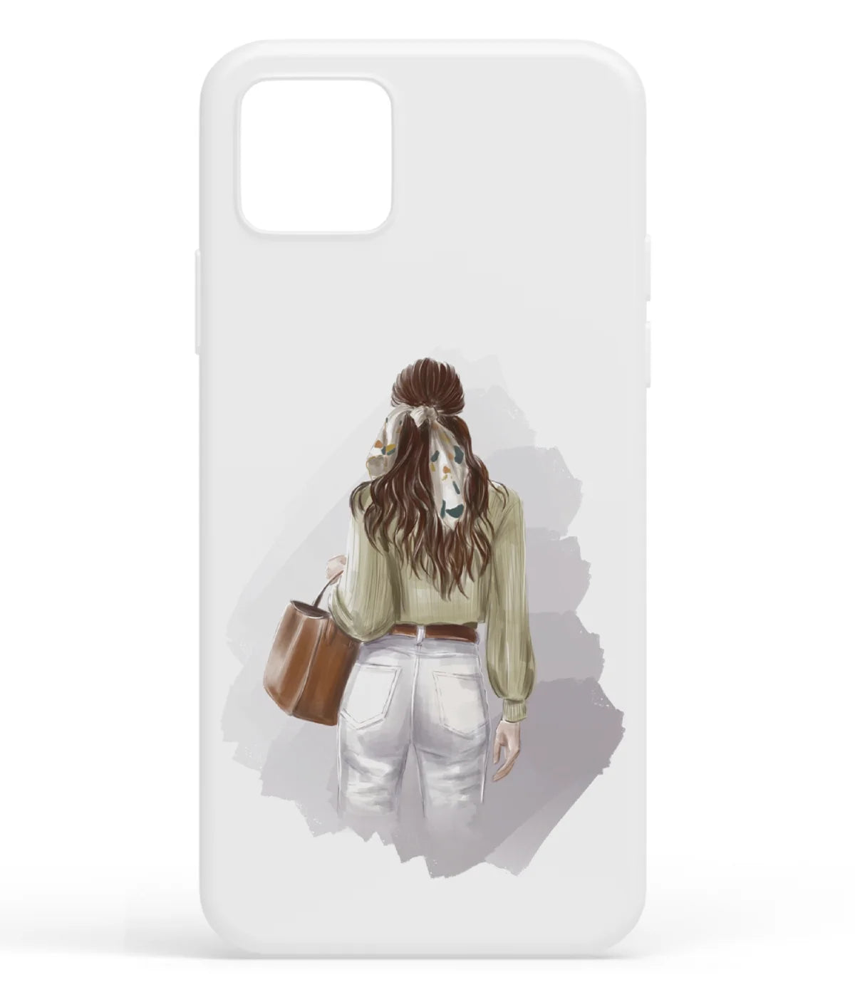 A front-on view of soft silicone phone case with a colorful design.