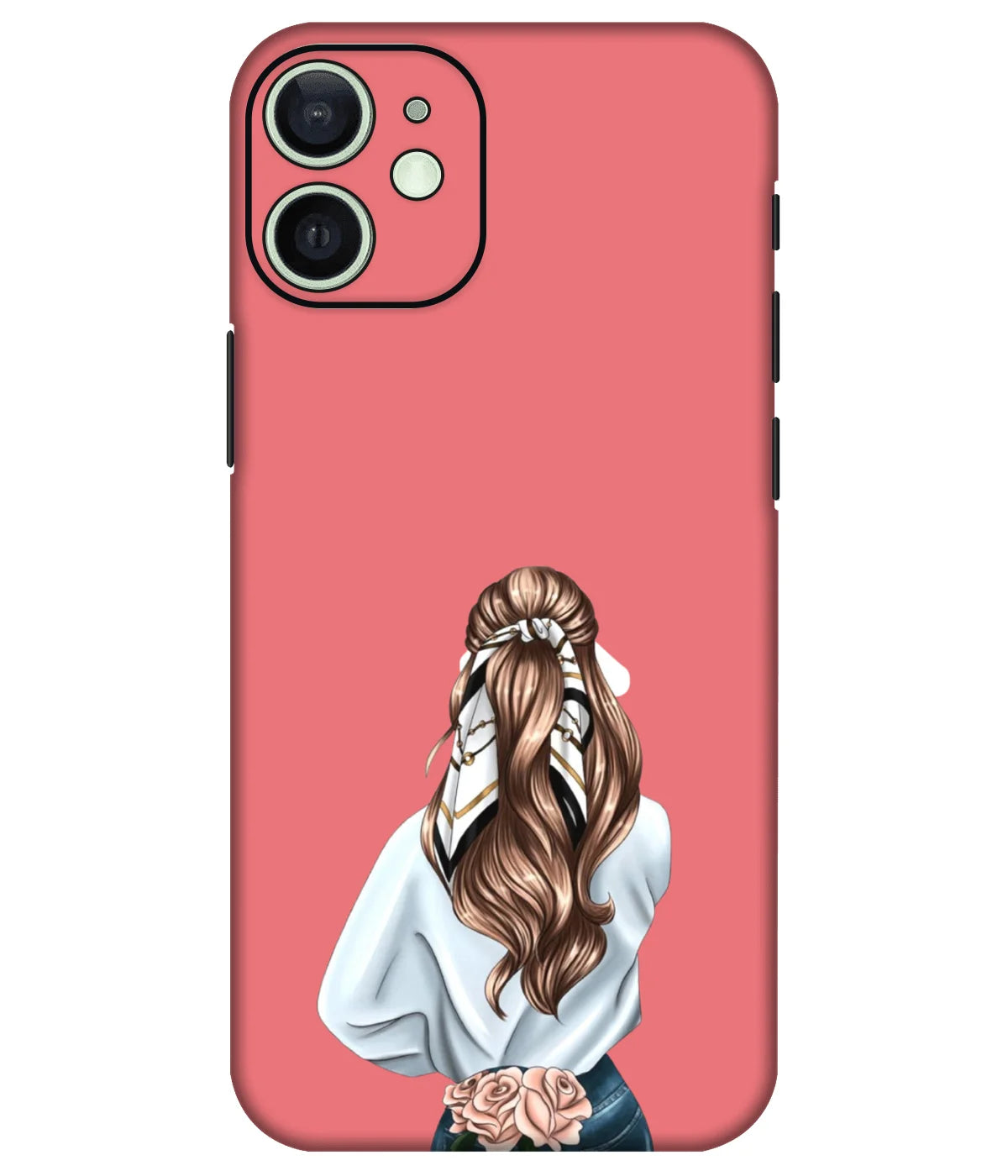 Image of a phone case featuring a mobile skin with a graphic design.