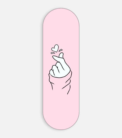 Mobile phone grip slider with a colorful design on a white background