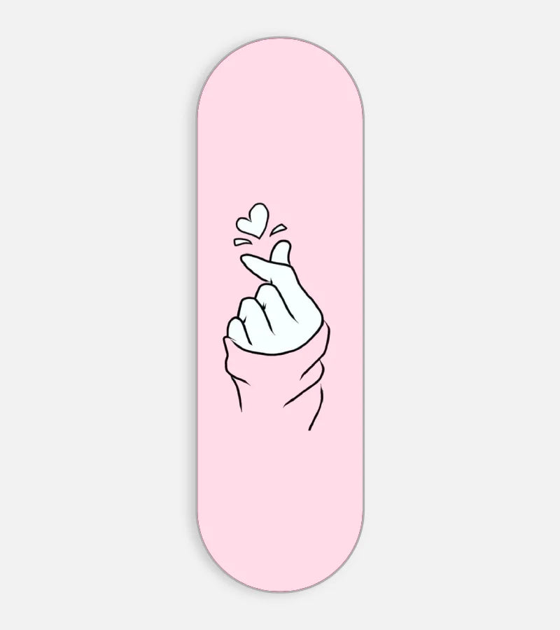 Mobile phone grip slider with a colorful design on a white background