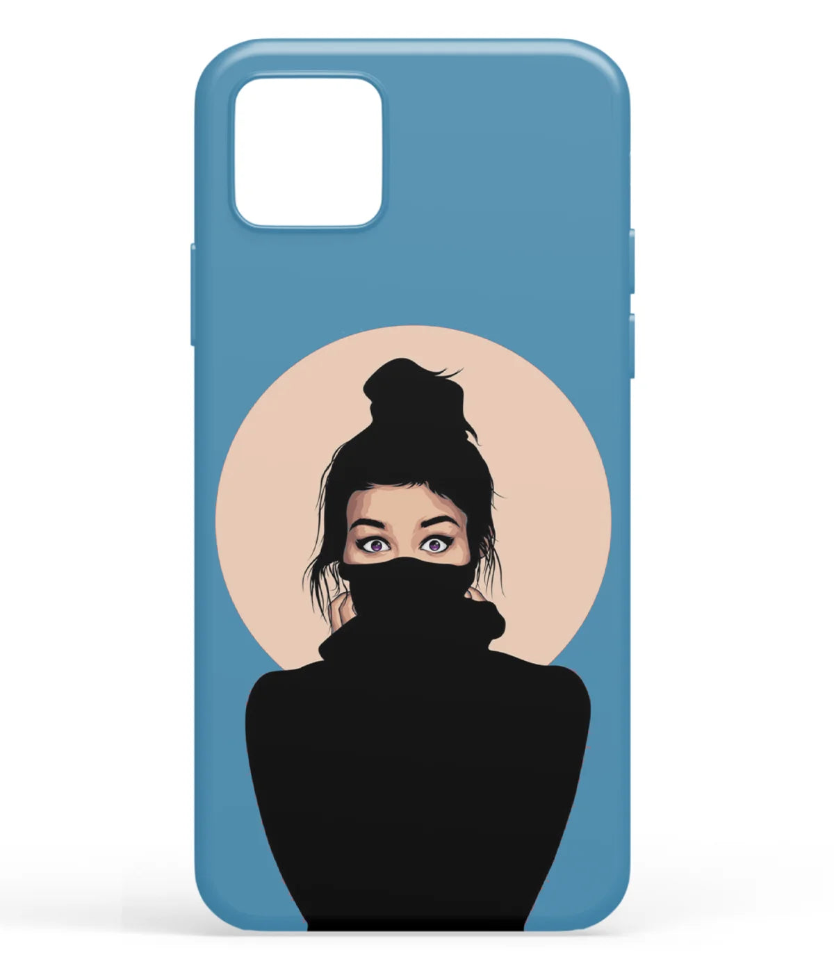 A front-on view of soft silicone phone case with a colorful design.