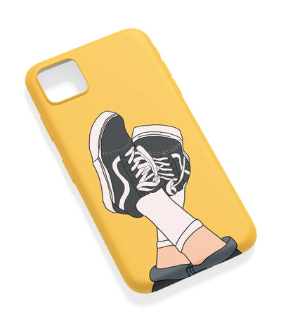 An angled view of a soft silicone case featuring a vibrant design.