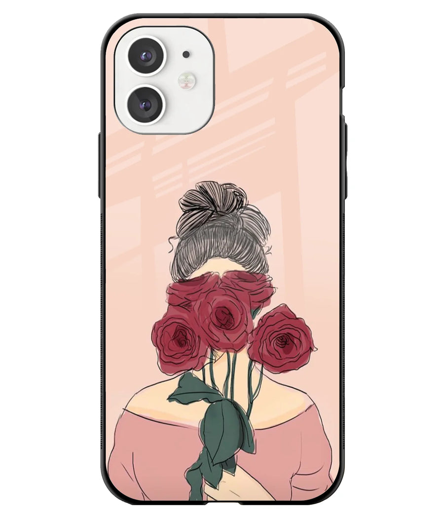 Girl With Roses Glossy Metal Case
