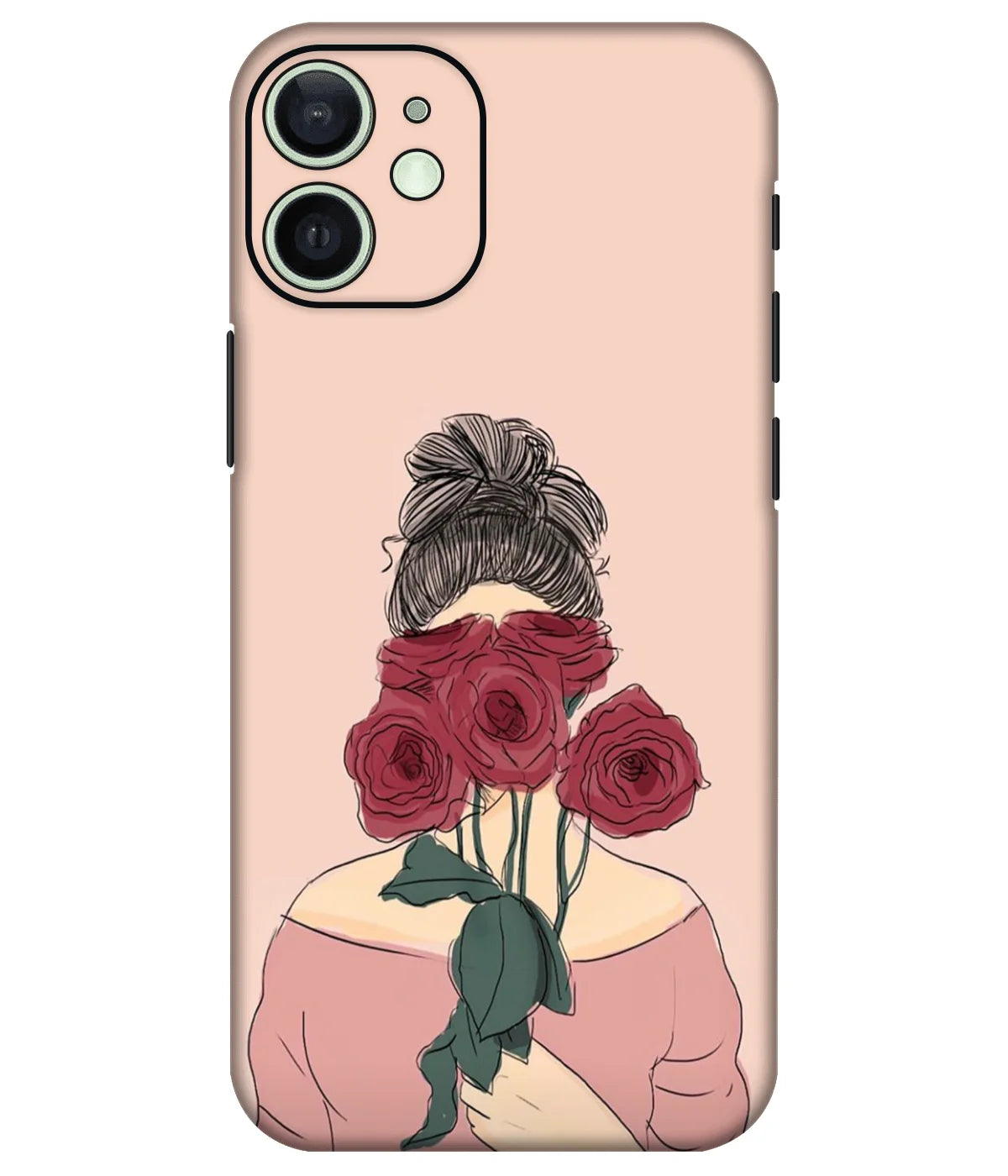 Image of a phone case featuring a mobile skin with a graphic design.