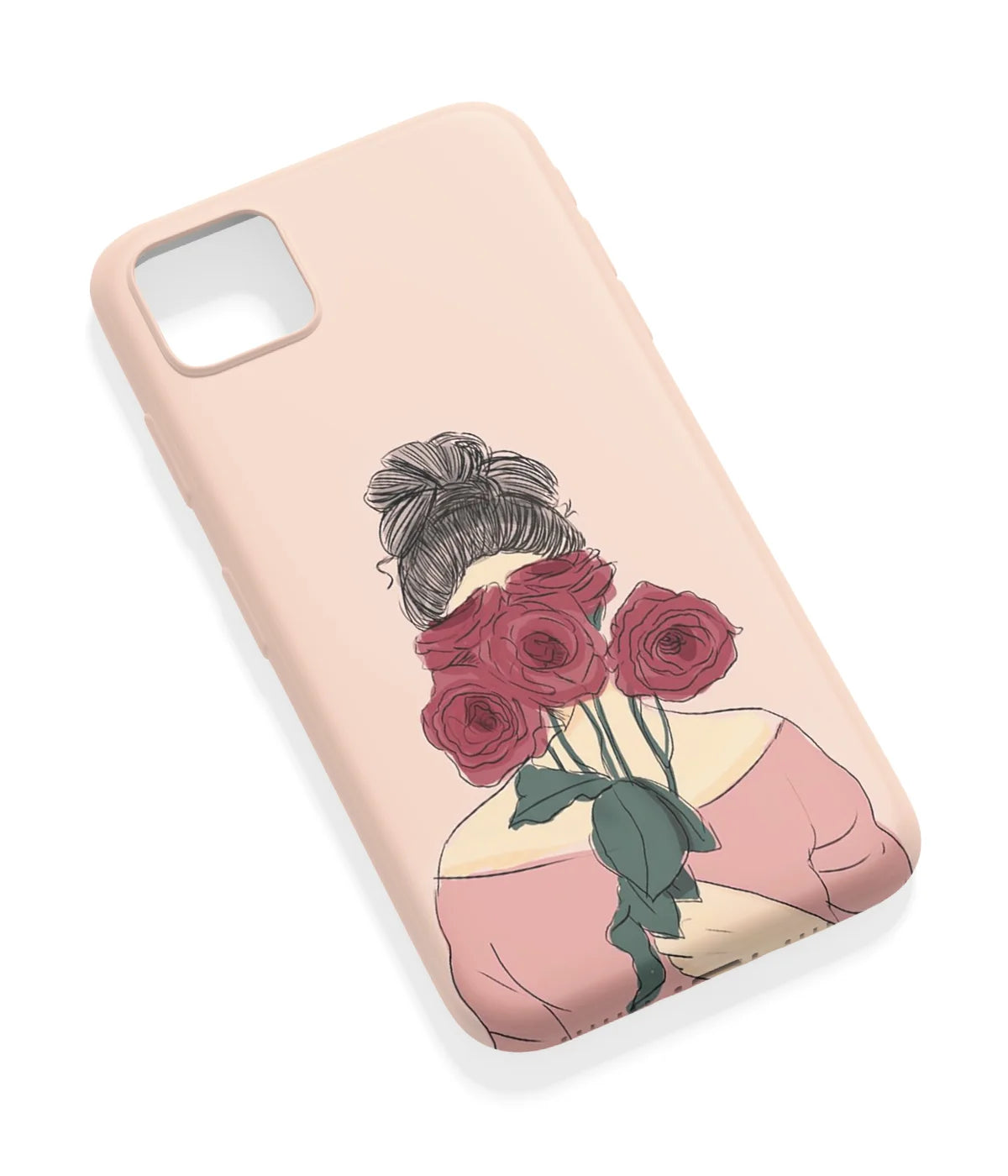 An angled view of a soft silicone case featuring a vibrant design.