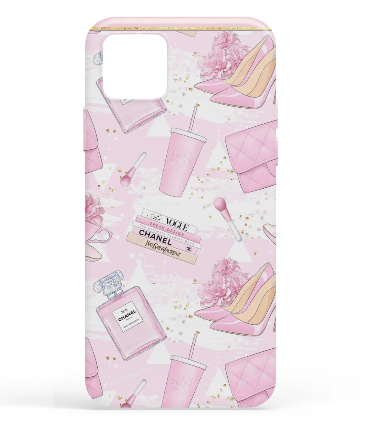 A front-on view of soft silicone phone case with a colorful design.
