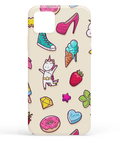 A front-on view of soft silicone phone case with a colorful design.