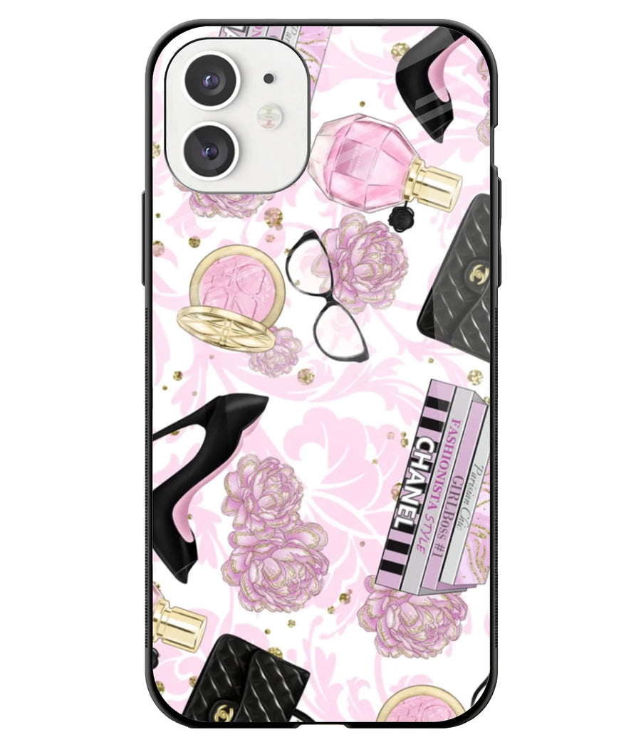 Girly Makeup Items Glass Case