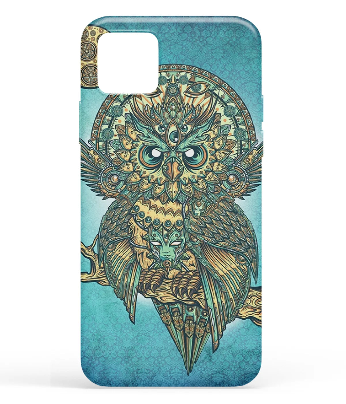 A front-on view of soft silicone phone case with a colorful design.