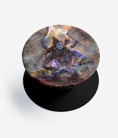 A top-down view of a phone grip holder on a clean white background