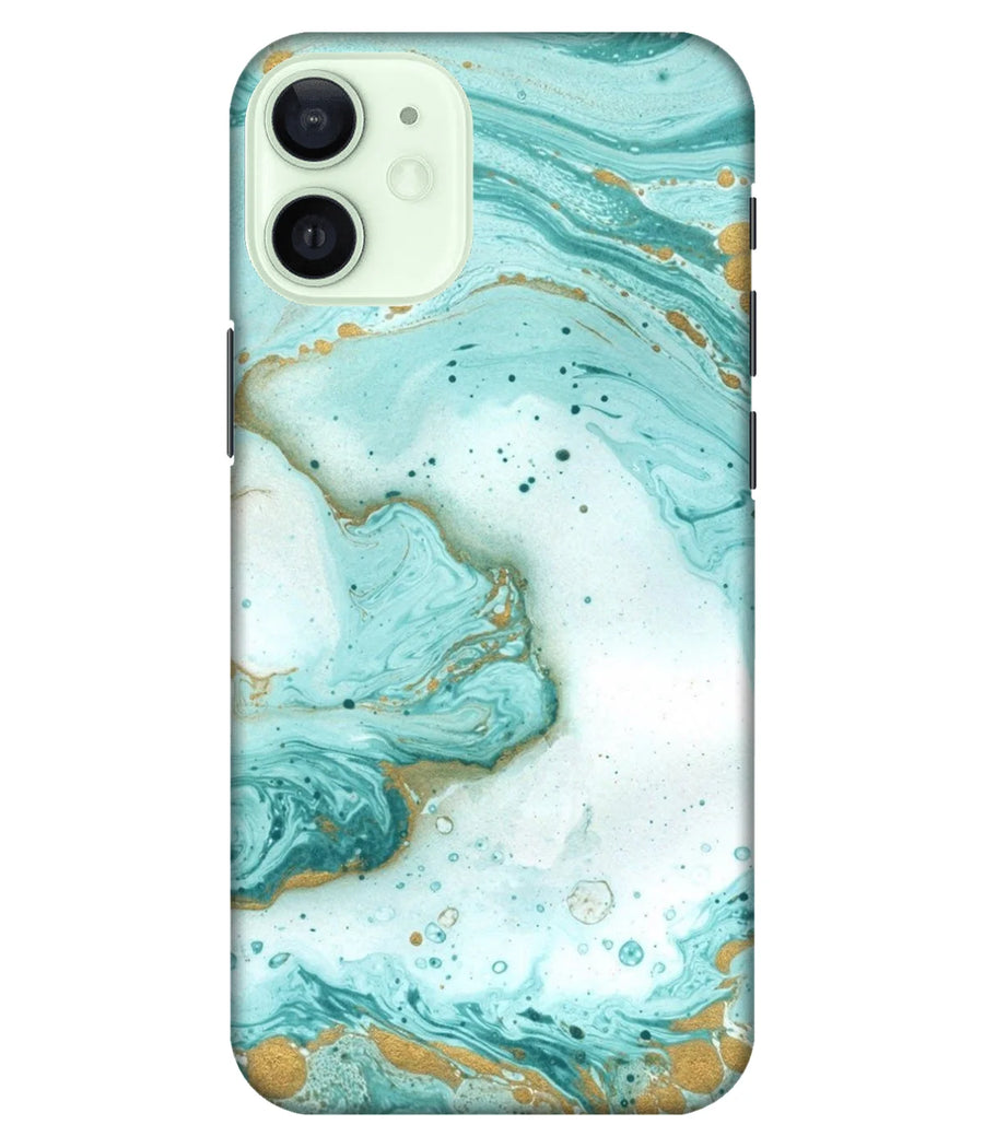 Golden Blue Marble Pattern Slim Hard Case