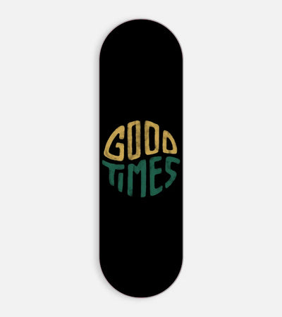 Mobile phone grip slider with a colorful design on a white background