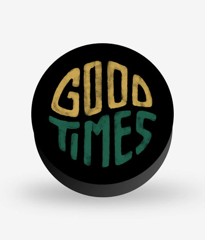 Mobile phone grip with a colorful design on a white background