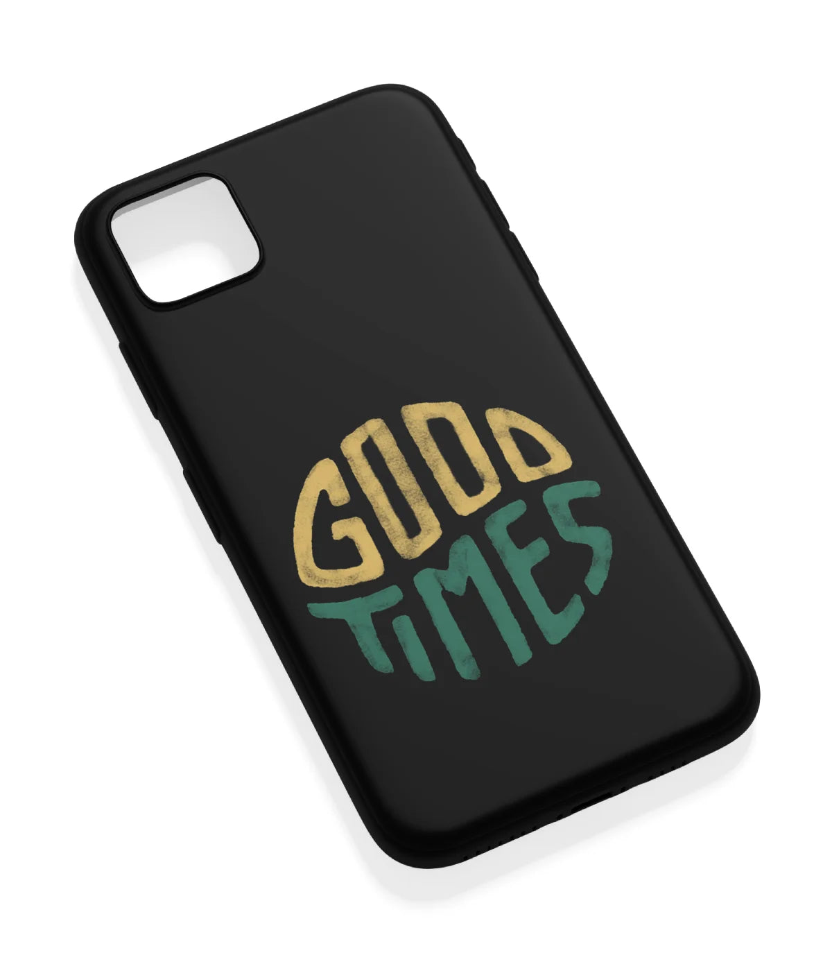 An angled view of a soft silicone case featuring a vibrant design.