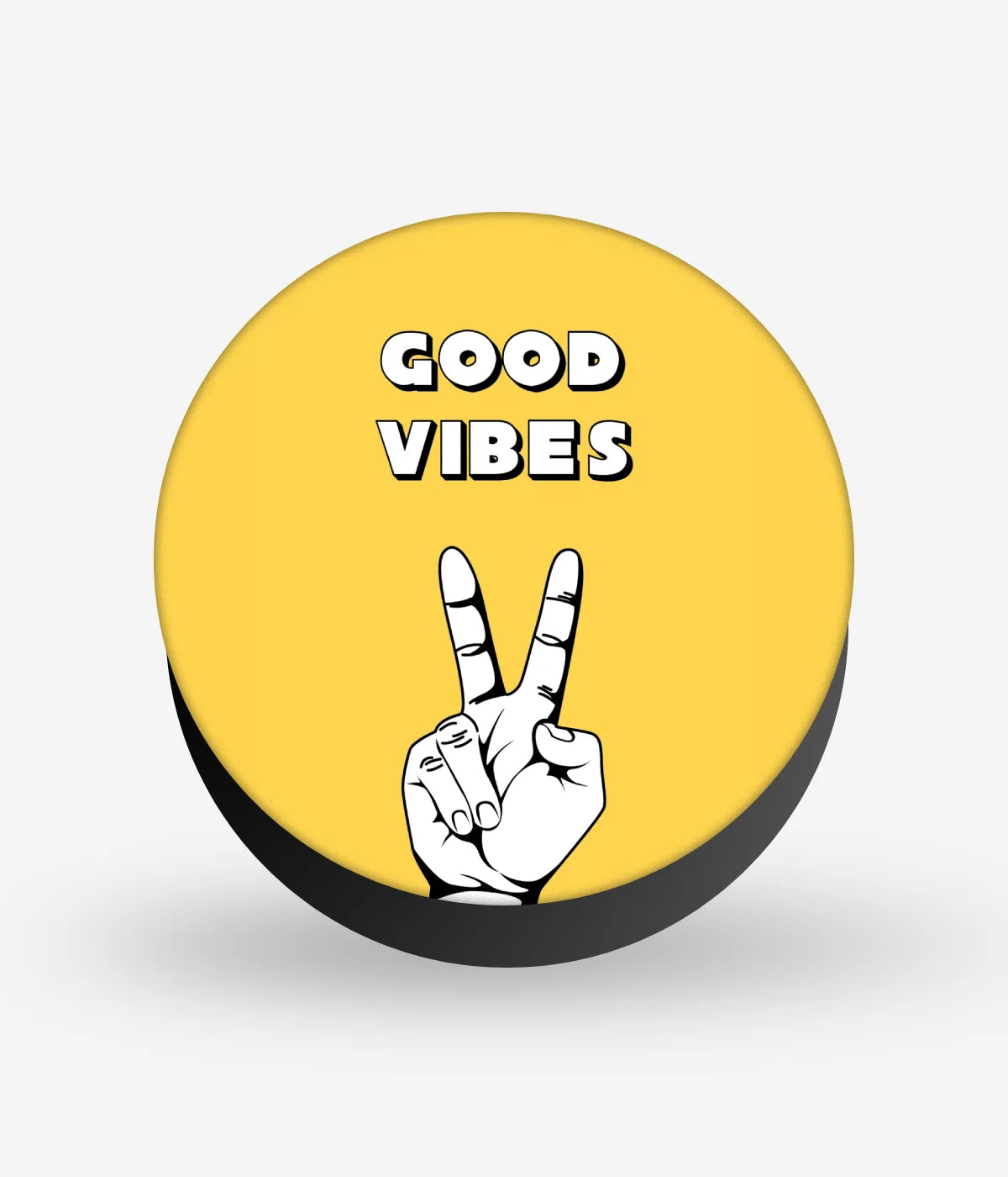 Mobile phone grip with a colorful design on a white background