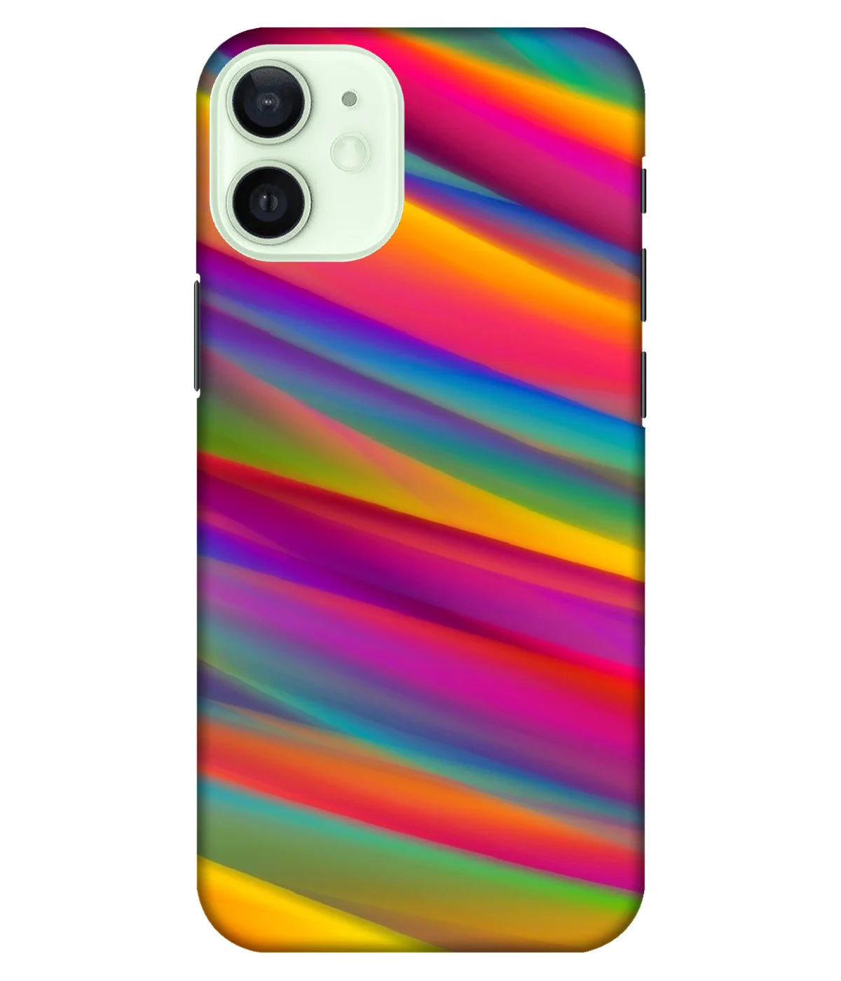 A product shot of a slim hard case with a colorful design.