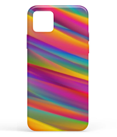 A front-on view of soft silicone phone case with a colorful design.