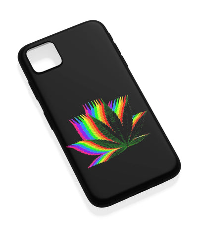 An angled view of a soft silicone case featuring a vibrant design.