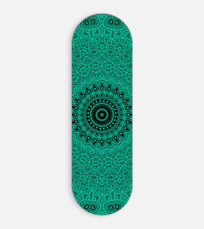 Mobile phone grip slider with a colorful design on a white background