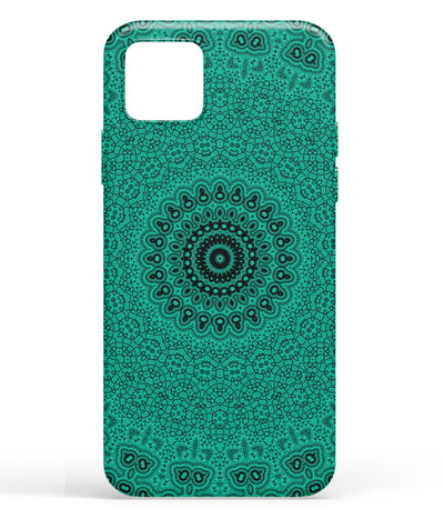 A front-on view of soft silicone phone case with a colorful design.