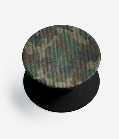 A top-down view of a phone grip holder on a clean white background