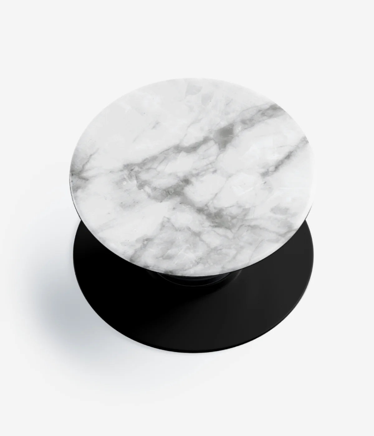 A top-down view of a phone grip holder on a clean white background