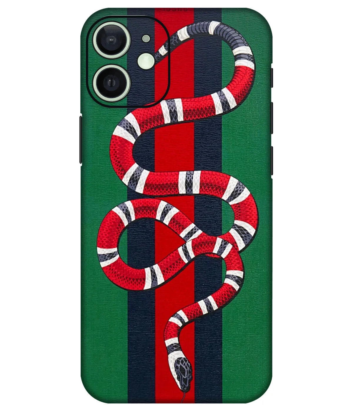 Image of a phone case featuring a mobile skin with a graphic design.
