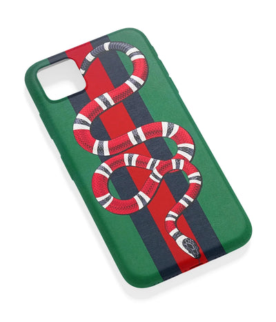 An angled view of a soft silicone case featuring a vibrant design.