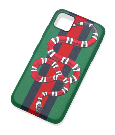 An angled view of a soft silicone case featuring a colorful design.