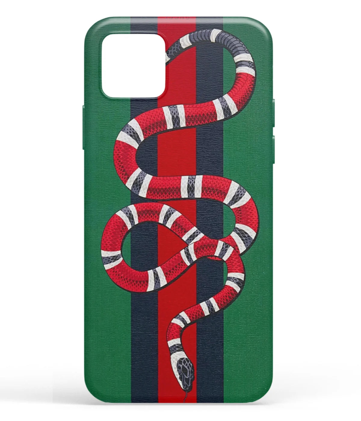 A front-on view of soft silicone phone case with a colorful design.