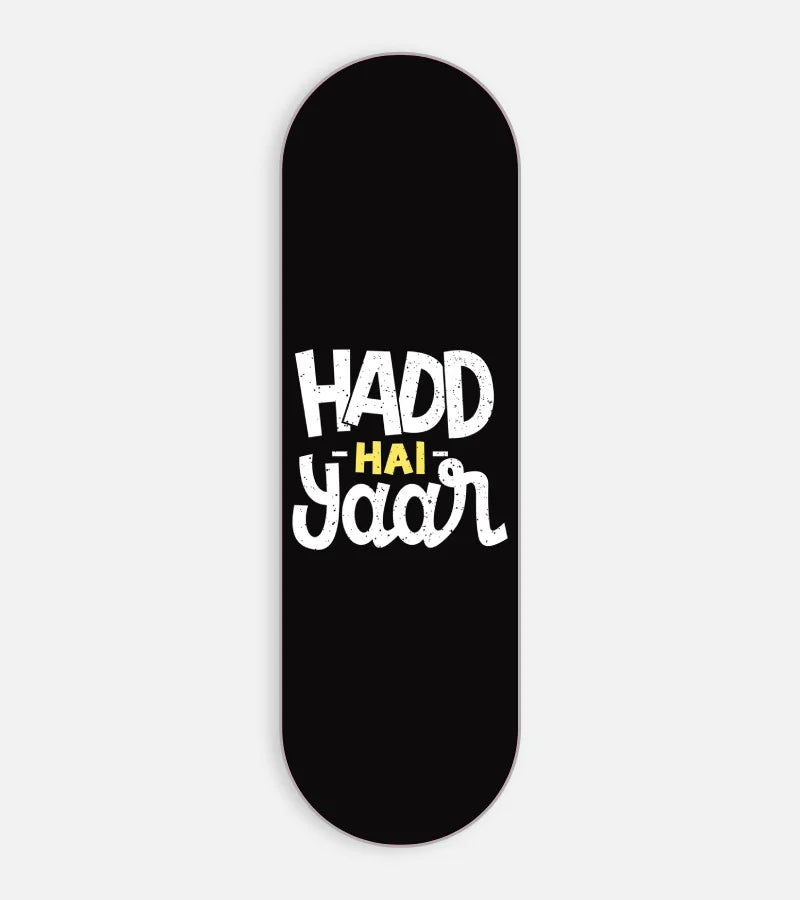 Mobile phone grip slider with a colorful design on a white background