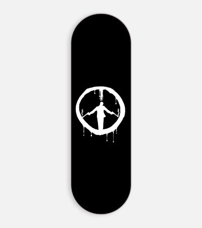 Mobile phone grip slider with a colorful design on a white background