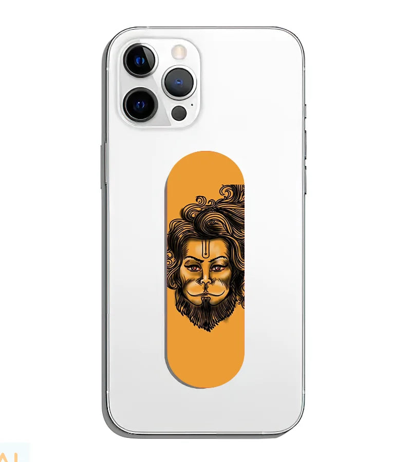 A phone grip slider applied to the back of a smartphone.