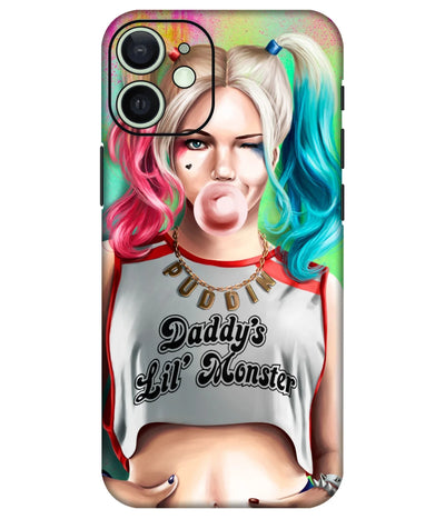 Image of a phone case featuring a mobile skin with a graphic design.