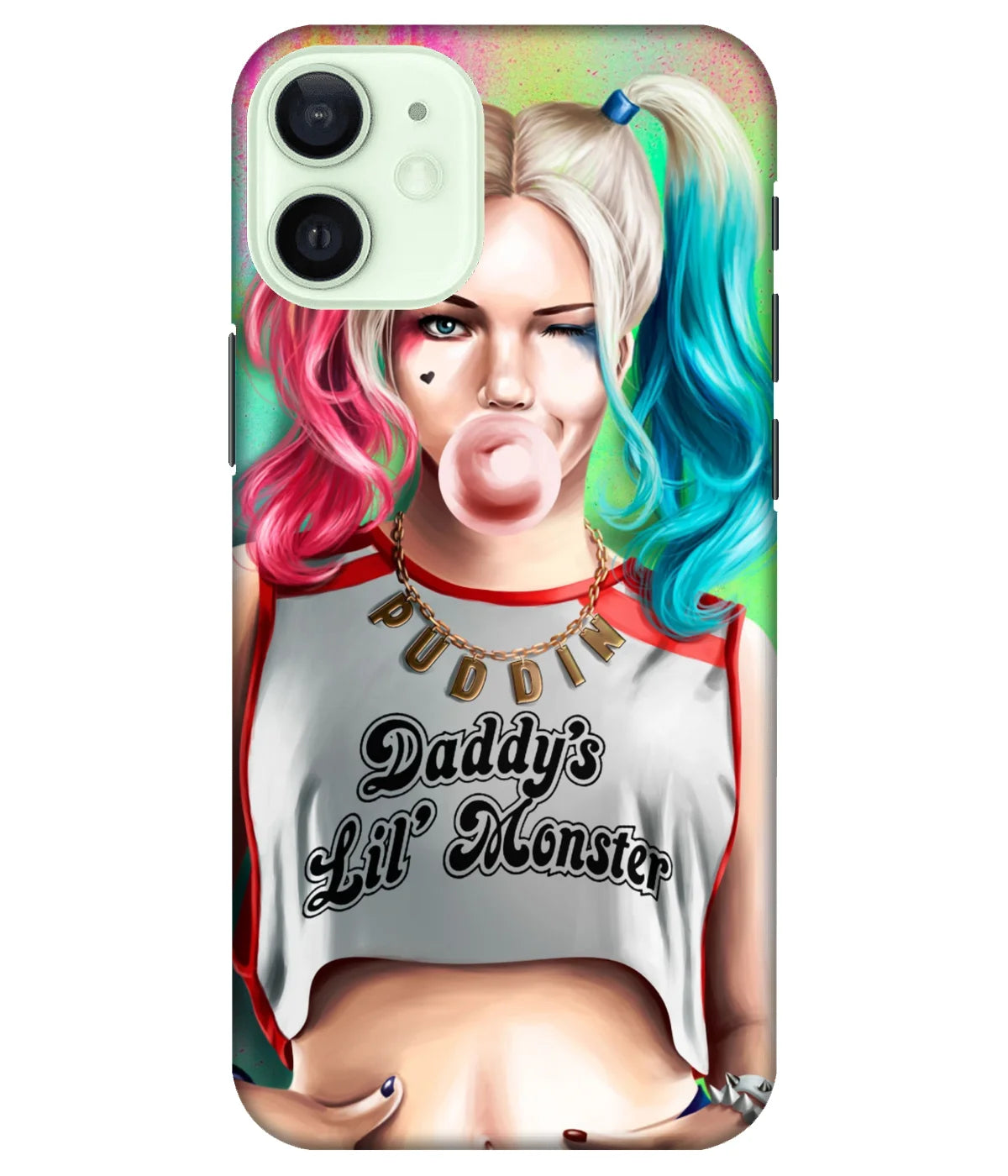 A product shot of a slim hard case with a colorful design.