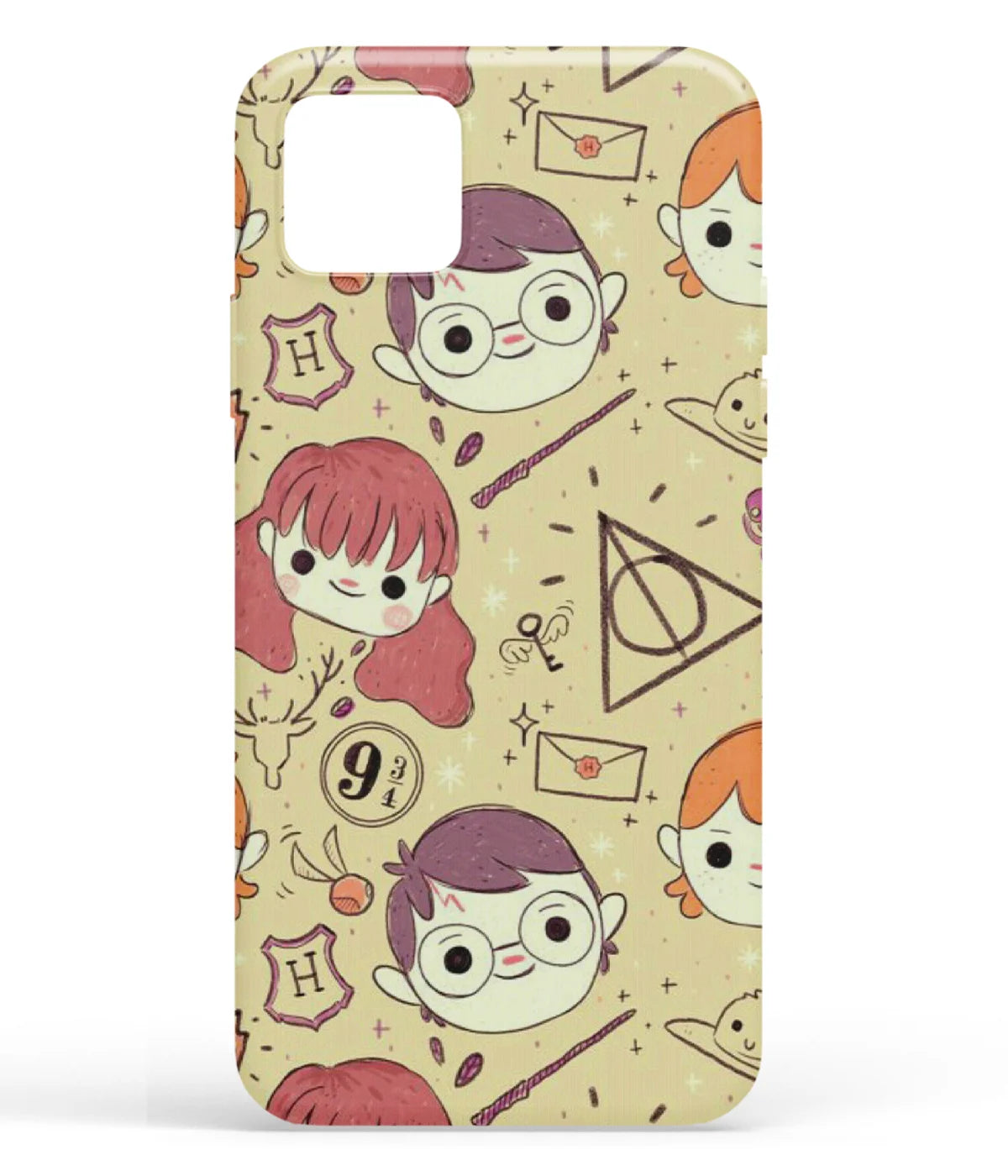 A front-on view of soft silicone phone case with a colorful design.