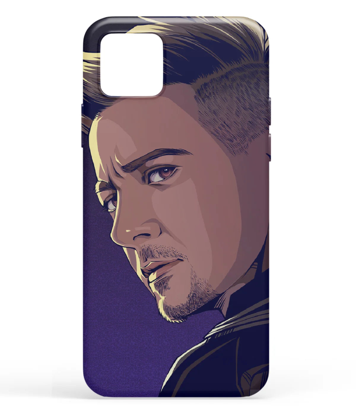 A front-on view of soft silicone phone case with a colorful design.