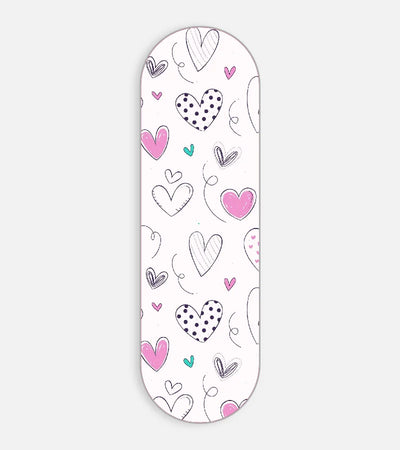 Mobile phone grip slider with a colorful design on a white background