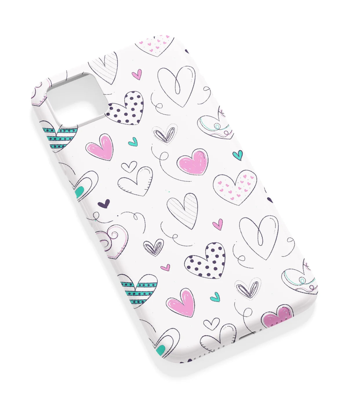 An angled view of a soft silicone case featuring a vibrant design.