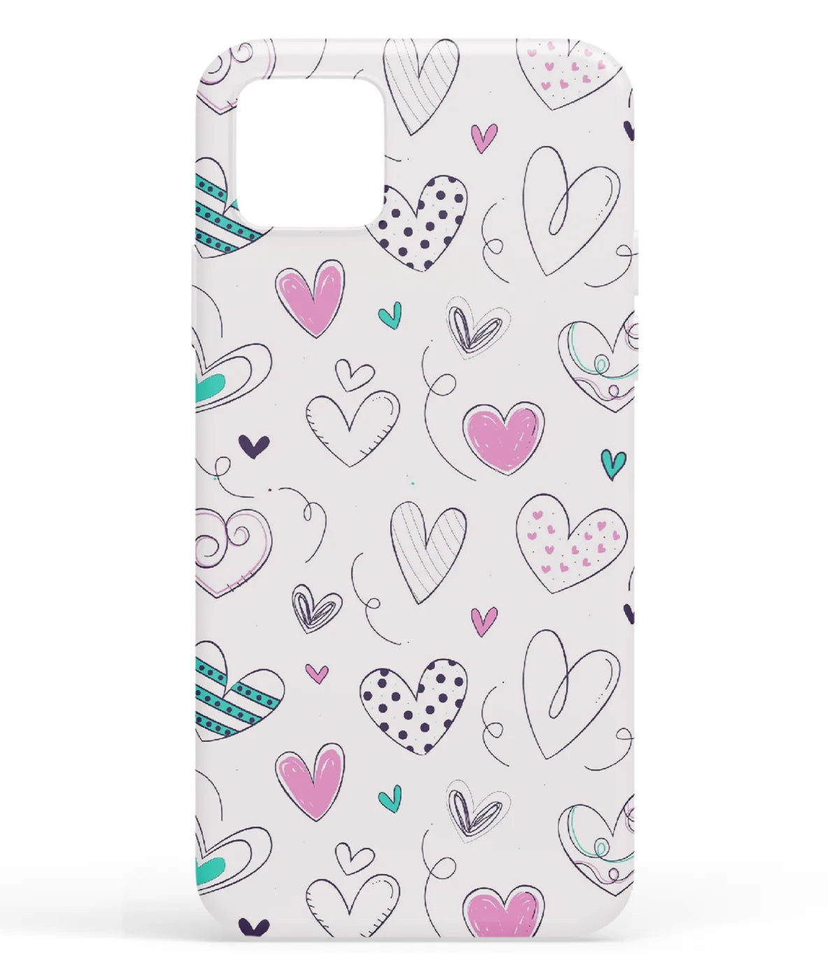 A front-on view of soft silicone phone case with a colorful design.