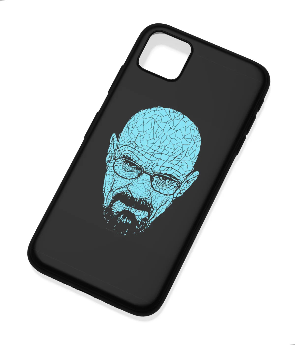 An angled view of a soft silicone case featuring a colorful design.