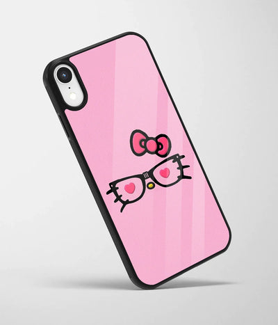 An angled view of a glass phone case featuring a vibrant design.