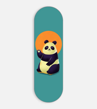 Mobile phone grip slider with a colorful design on a white background