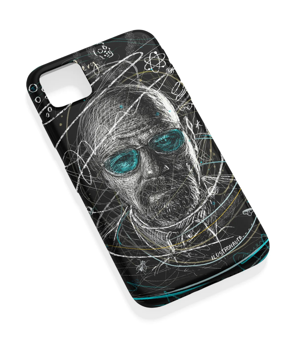 An angled view of a soft silicone case featuring a vibrant design.