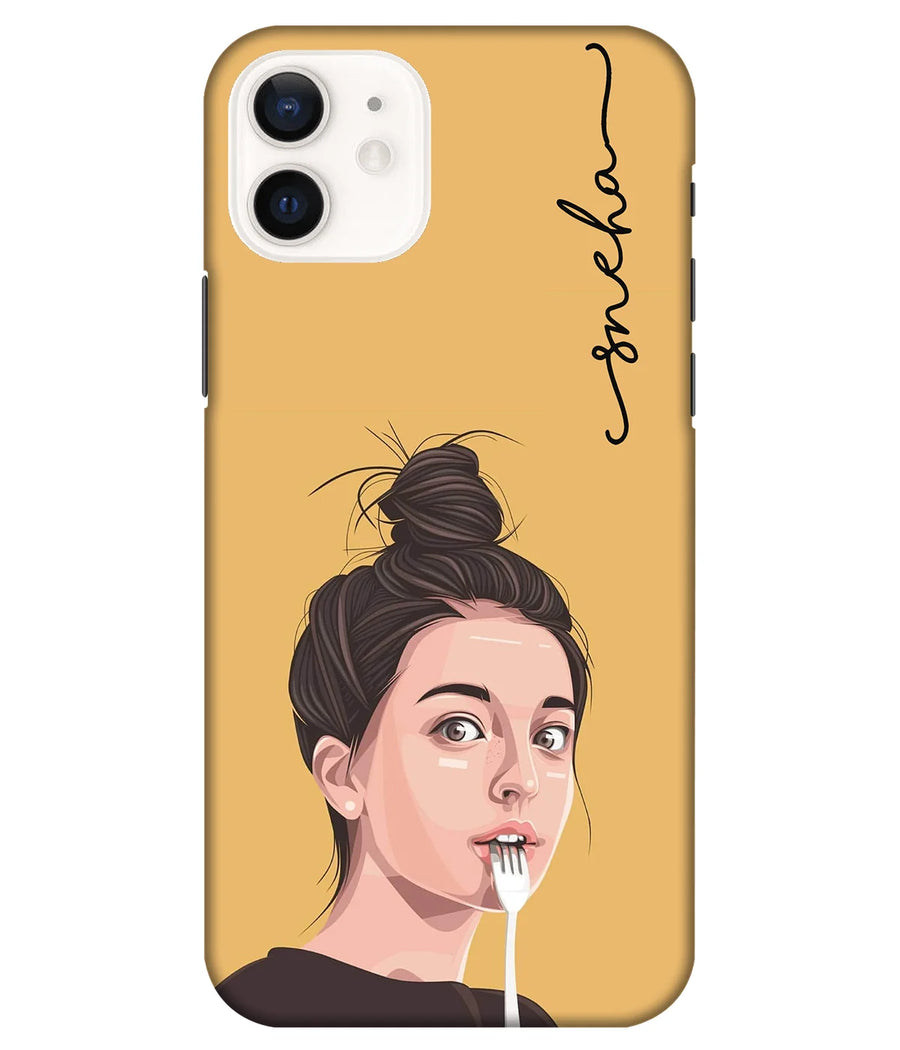 Hungry Girl Artwork Slim Hard Custom Name Case